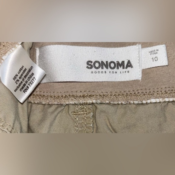 Sonoma Khaki Utility Cargo Shorts Light Beige Shade Size 10 - Picture 3 of 3